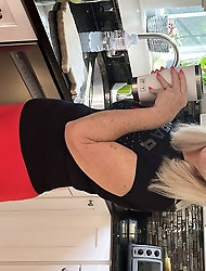 Flawless older housewives are playing with their toy